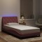 vidaXL Cadru de pat cu lumini LED, roz, 100x200 cm, catifea 3213842
