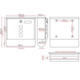 Cutie Postala Otel Antracit cu Suport Ziare, Protectie Intemperii, Fanta Mare, 30.5x8.5x33.5 cm, Include 2 Chei si Accesorii Montare