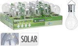 Lampa solara, forma de bec transparent, LED, pentru gradina, terasa si exterior