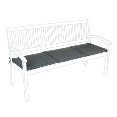 Perna banca gradina, terasa poliester gri charcoal Poly 153x48x3h