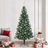 Cumpara ieftin Pom de Craciun artificial pre-iluminat cu 300 LED Verde 240 cm