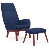 Cumpara ieftin Scaun de relaxare cu taburet, albastru, textil