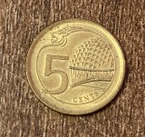 C50 - Moneda foarte veche - Singapore - 5 centi - 2013