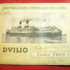 Ghid Turistic -Nava de Croaziera 1937 DVILIO Italia cl.III 16 pag., text si foto