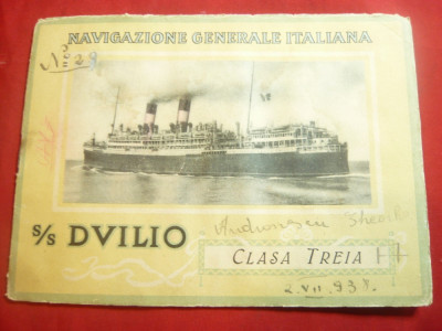 Ghid Turistic -Nava de Croaziera 1937 DVILIO Italia cl.III 16 pag., text si foto foto