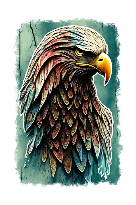 Sticker decorativ, Vulture, Verde, 85 cm, 6665ST