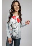 Cumpara ieftin BLUZA SOFT CU MANECA LUNGA GULER V CAT LOVE TALIE UNICA Multicolora