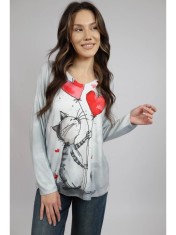 BLUZA SOFT CU MANECA LUNGA GULER V CAT LOVE TALIE UNICA Multicolora