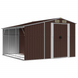 Cumpara ieftin Sopron de gradina, maro, 277x279x179 cm, otel zincat