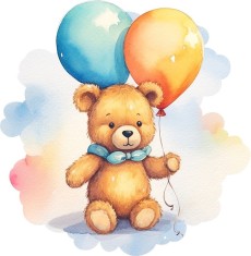 Sticker decorativ, Ursulet, Maro, 61 cm, 8409ST-5 foto
