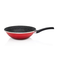 Wok Granit Induction Metalac, email, 28cm, 3.5l, rosu