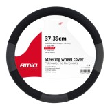 Husa volan auto AMiO SWC-05-M marime M 37-39 cm, acoperire pentru volan cu interior antiderapant, montaj rapid si materiale de inalta calitate