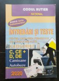 &Icirc;ntrebări și teste pentru obținerea permisului de conducere auto Categoriile C, CE +, D, DE Camioane, Autobuze