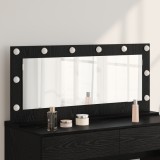 vidaXL Oglindă de toaletă cu lumini LED Stejar negru 100x45x18 cm