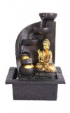 Fantana decorativa Buddha right, 21.5x18x30 cm, poliston, negru, Excellent Houseware