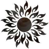 Oglinzi CCmax, Model Soare, Negru, Acrilice, Autoadezive pentru Decor si Design Interior, 27 piese, 500x500 mm