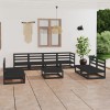Gossi set mobilier de gradina, 9 piese, negru, lemn masiv de pin