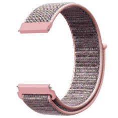 Curea material textil, compatibila cu Huawei Watch GT, Telescoape QR, 22mm, Light Pink foto