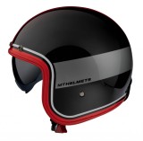 Cumpara ieftin Casca open face pentru scuter - motocicleta MT Le Mans 2 SV Tant A5 negru/rosu lucios (ochelari soare integrati) XS (53/54cm)