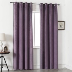 Set draperii din catifea cu inele crom, Madison, 200x225 cm, densitate 700 g/ml, Mauve, 2 buc