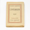 Ilarie Voronca, L&#039;Interview, Jean Vigneau, 1944, Album Arta, 19x12cm, 200 pagini