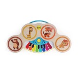 Cumpara ieftin Jucarie interactiva muzicala pentru bebelusi, Magic Touch, pian si set tobe din lemn pentru invatare