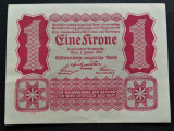 Bancnota istorica 1 COROANA/ KRONE - AUSTRIA, anul 1922 *cod 387 = A.UNC unifata