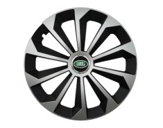 Set 4 capace roti Fame Gri-Negru cu inel R15, pentru gama auto Land Rover