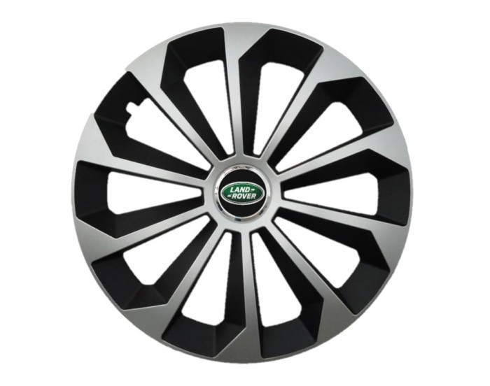 Set 4 capace roti Fame Gri-Negru cu inel R16, pentru gama auto Land Rover