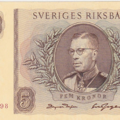Suedia 5 kronor coroane 1962 UNC