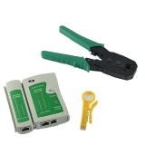 Cumpara ieftin Set testare cablu de retea LAN, RJ,11,RJ 45,include tester,cleste de sertizare si cutit, Iso Trade