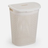 Cos Rufe Plastic Ecru 60L cu Capac Detasabil, CMCLASS