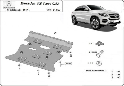 Scut motor metalic Mercedes GLE Coupe C292 2015-2018 foto