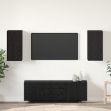 vidaXL Unitate TV cu raft Altele cu depozitare cu ușă 2 pcs Stejar negru Lemn compozit