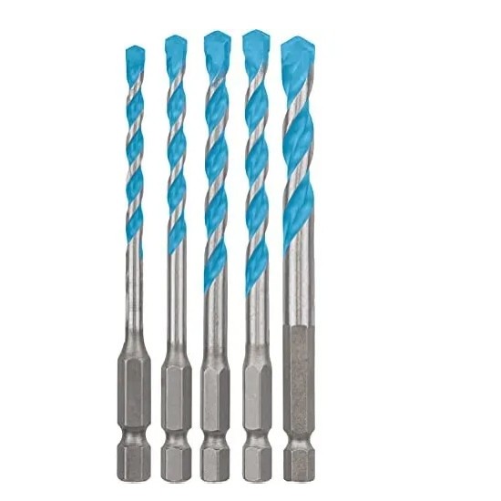 BOSCH Set 5 burghie EXPERT MultiConstruction, multimaterial, diametre 4/5/6/6/8 mm, prindere hex