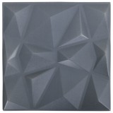 Cumpara ieftin Panouri de perete 3D 24 buc. gri 50x50 cm model diamant 6 m&sup2;