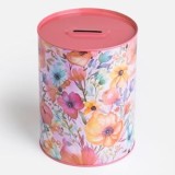 Pusculită Metalică Florală Cilindrică pentru Economisire, CMCLASS