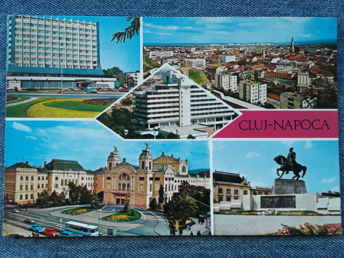 243 Cluj-Napoca -Panorama, Hotel Belvedere, Napoca, Mihai Viteazul,Teatrul etc.