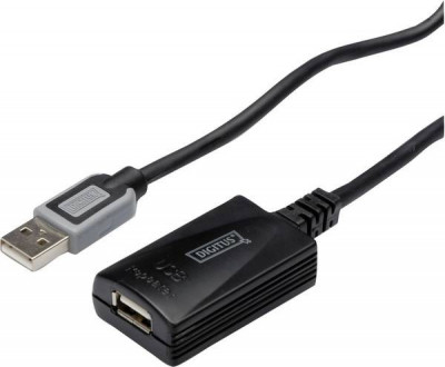 Repeater USB 2.0 USB A soclu - USB A mufa 5m DIGITUS DA-70130-4 foto