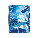 Caiet cu Spirala si Separatoare Strigo Pads Project Book Jungle B5, Matematica, Albastru
