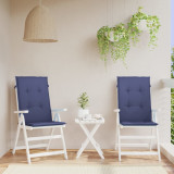 Perne scaune cu spatar &icirc;nalt, 2 buc., bleumarin, textil GartenMobel Dekor, vidaXL