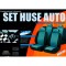 Huse auto compatibile Logan III CONFORT 2020-&gt; hexagon cu gaurele negru/cusatura rosie Automotive TrustedCars