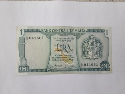 Malta 1 Lira 1967 Rara foto