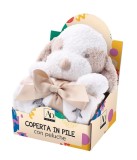 Cumpara ieftin Set figurina Catelus cu paturica textil 75 x 90 cm