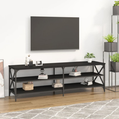 Comodă TV, negru, 160x40x50 cm, lemn prelucrat foto