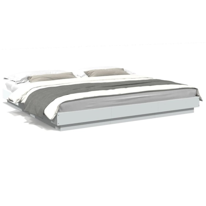 vidaXL Cadru de pat alb 180x200 cm din lemn prelucrat