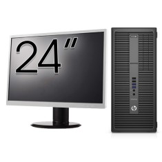 Pachet Calculator Second Hand HP 800 G2 Tower, Intel Core i5-6500 3.20GHz, 8GB DDR4, 256GB SSD + Monitor 24 Inch NewTechnology Media