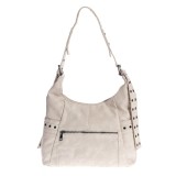 Geanta de umar alba casual cu tinte metalice