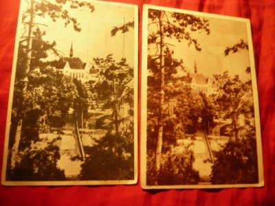 2 Ilustrate Deva , RPR - Parcul sepia si alb-negru Ed. Libraria Noastra 1954 foto