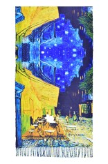 Fular tip esarfa pictata 2, Dacali, casmir ,03 albastru